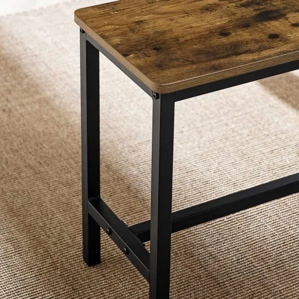 TREVOR bárszett: bárasztal és 2 db pad, barna/fekete