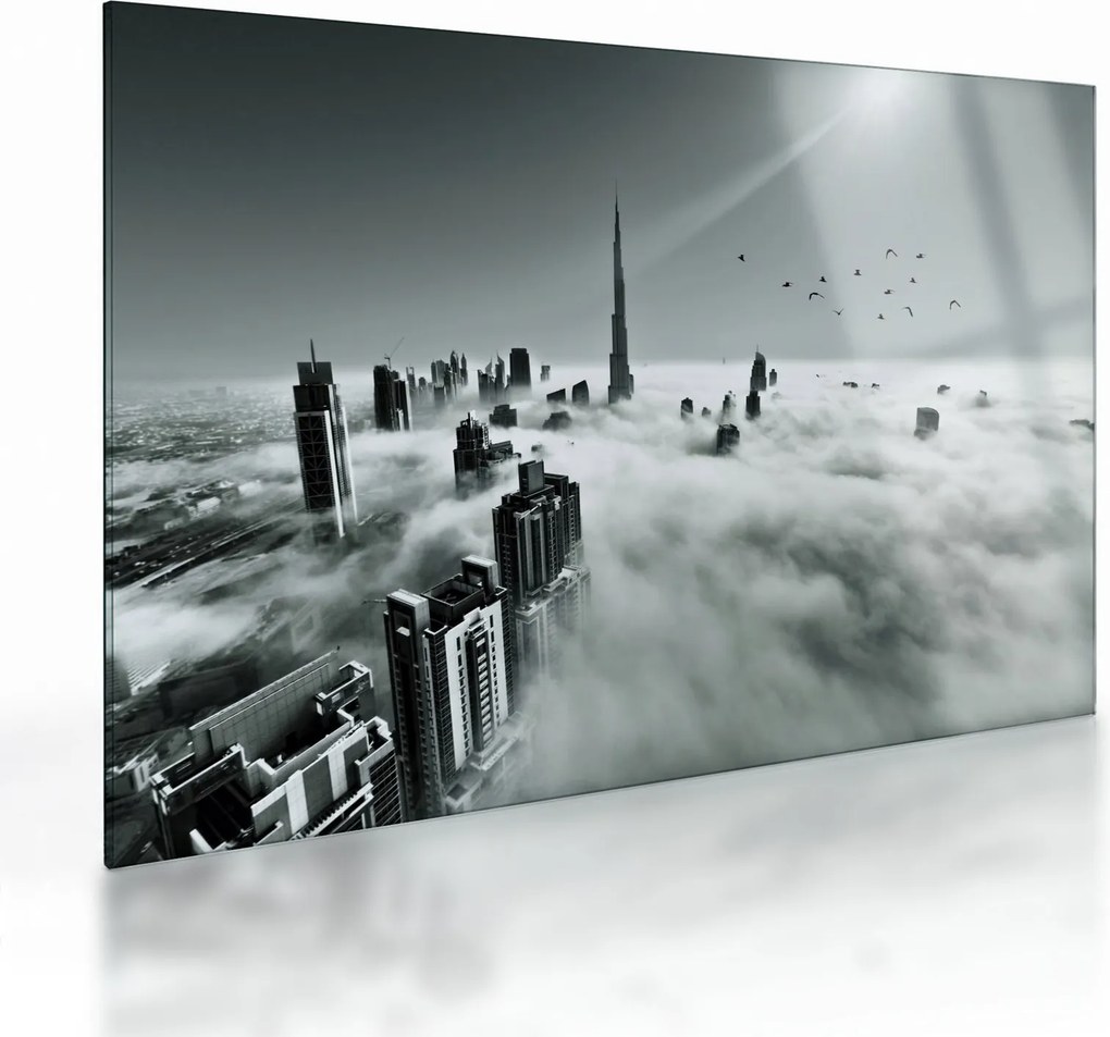 Kép - Felhőkarcolók Dubaiban (üvegen) (70x50 cm)