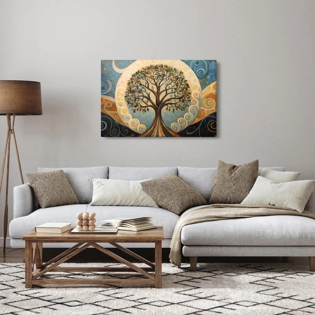 Kép – Életfa és spirálok (90x60 cm)