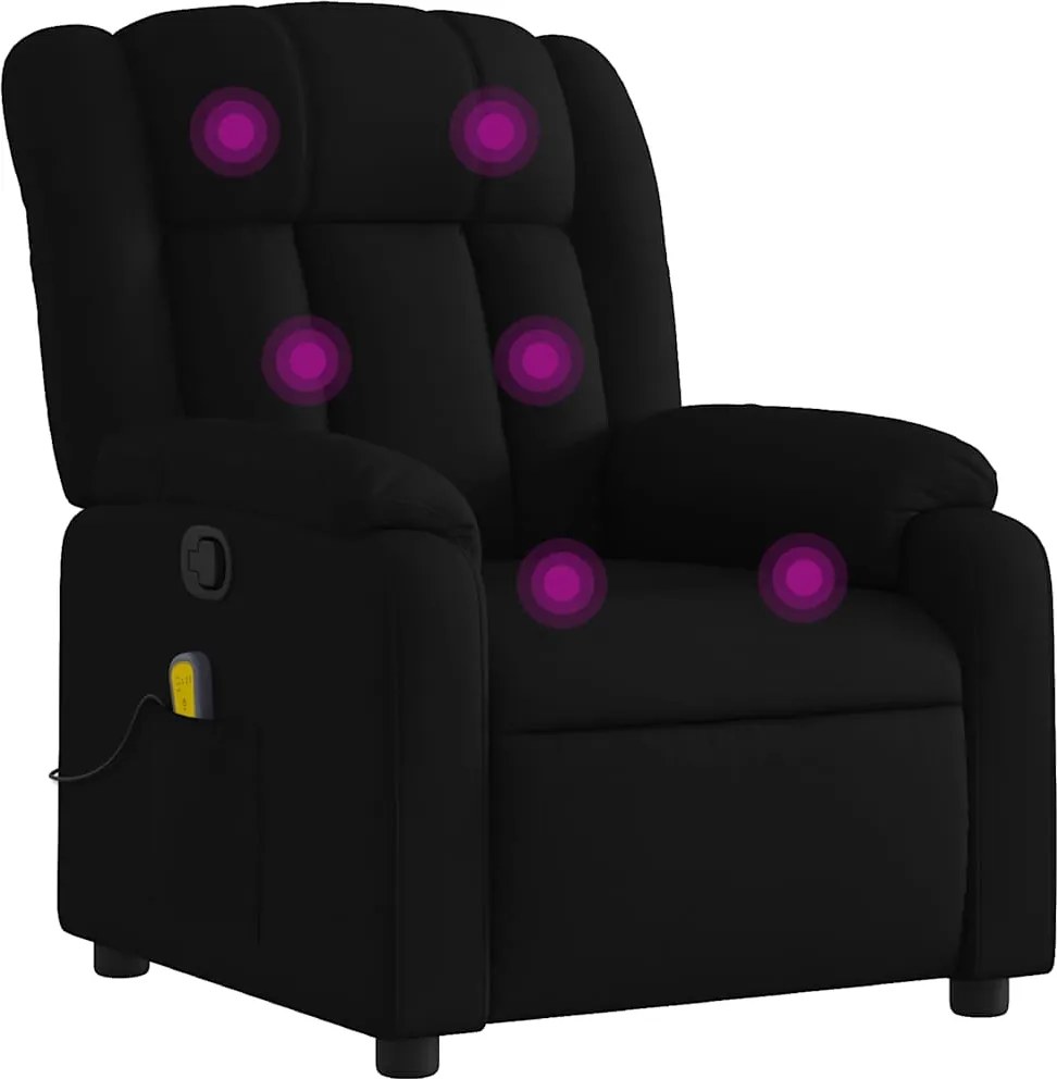 vidaXL fekete szövet dönthető masszázsfotel