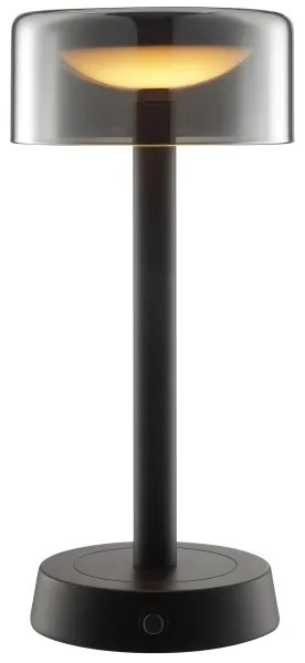 Brilliant - RAZOR LED asztali lámpa, dimmelhető, újratölthető, érintésvezérlésű, 2,5W/5V, 2700K, IP44, fekete