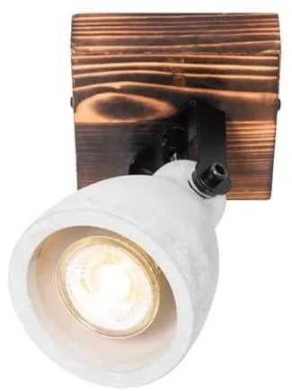 Ipari mennyezeti spotlámpa fa és beton kombinációban - Creto