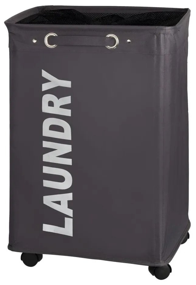 WENKO 3450112100 - Szennyeskosár QUADRO 40x60 cm szürke/fekete