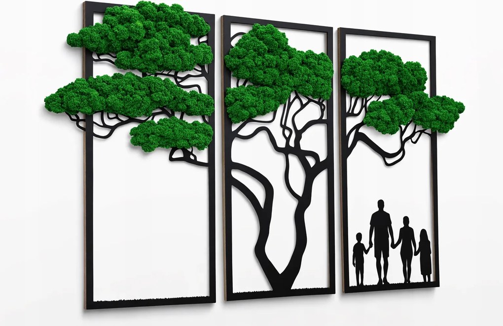 Bonsai Fa Mohával És Családdal 100cm 3d moha kép