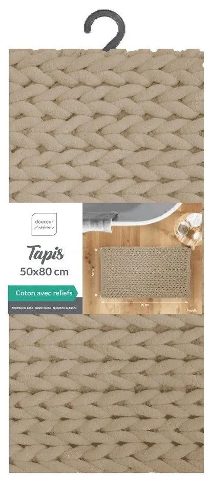 Világosbarna fürdőszobai kilépő 50x80 cm Ariel – douceur d'intérieur