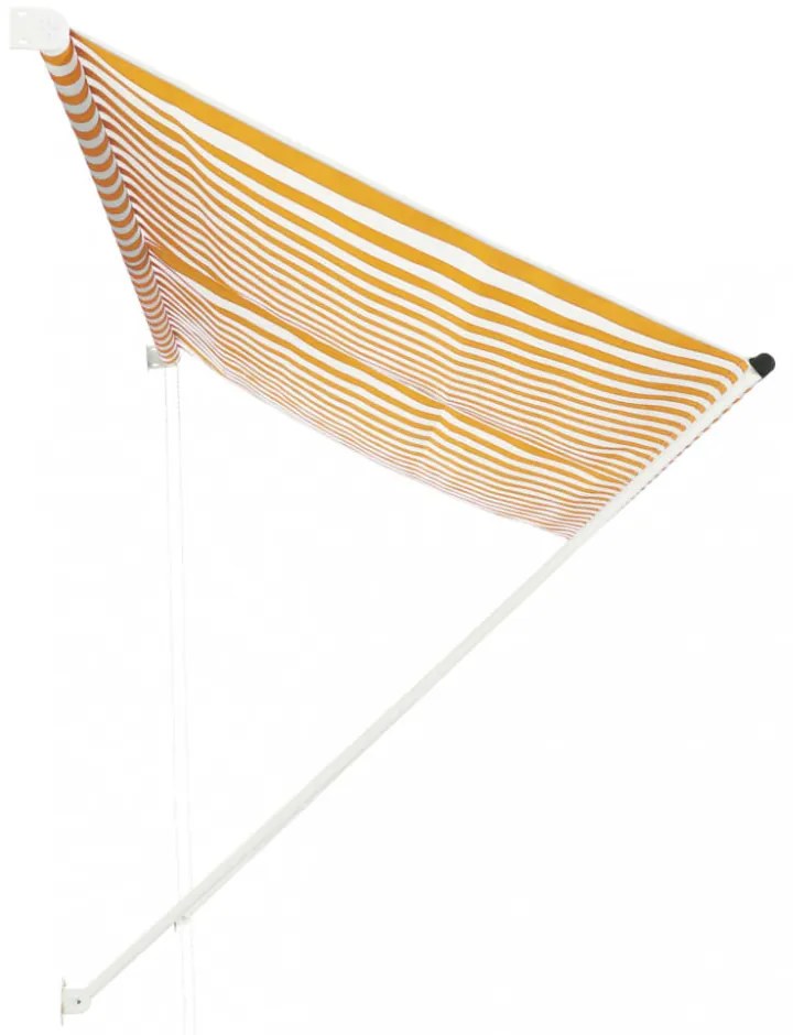 feltekerhető sárga és fehér napellenző 300 x 150 cm