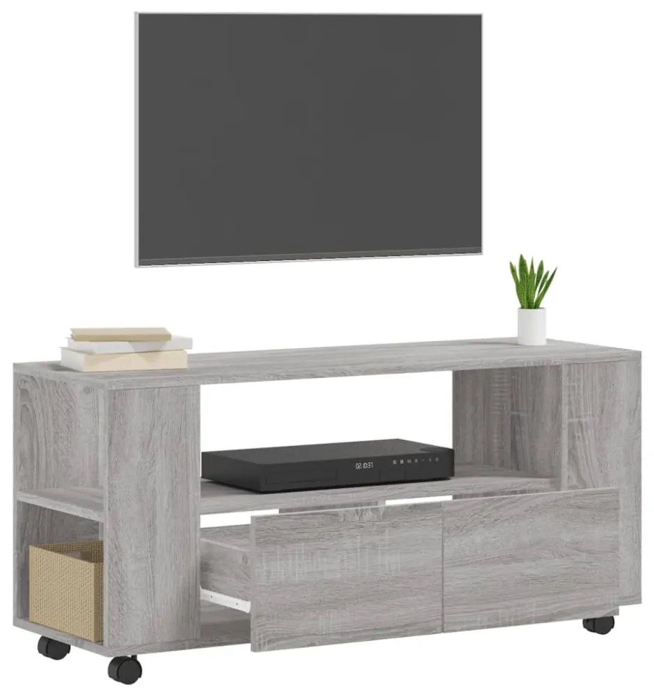 szürke sonoma színű szerelt fa TV-szekrény 102x34,5x43 cm