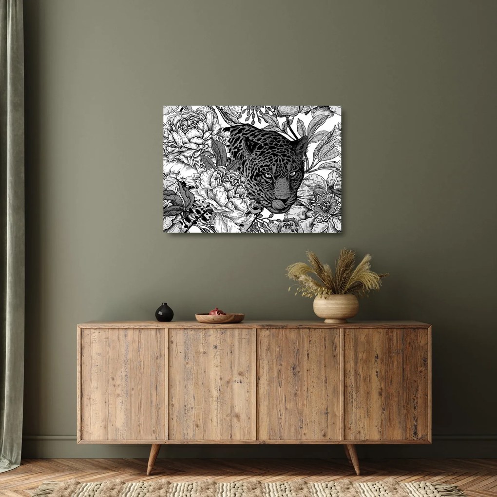 Üveg kép - Egzotikus kert (70x50 cm)