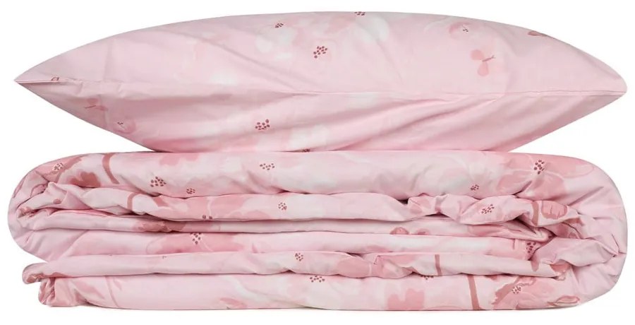 Rózsaszín egyszemélyes renforcé pamut ágyneműhuzat 140x200 cm Elena – Mijolnir