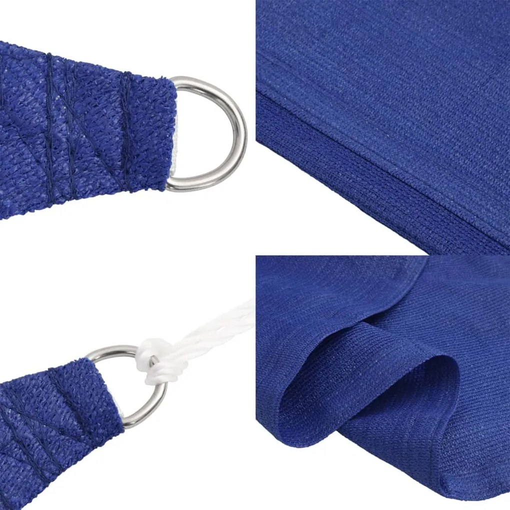 kék négyszögletű HDPE napvitorla 160 g/m² 2,5x5 m