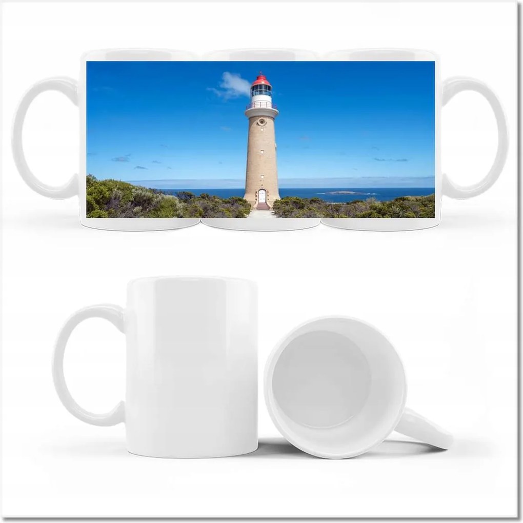 Nyomott mintás bögre Világítótorony