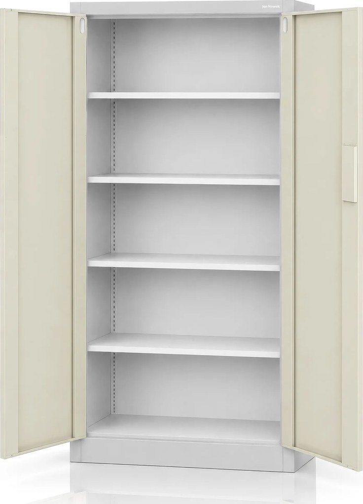 Fém irodai szekrény kódzárral, szürke, sonoma tölgy, 900x1850x400 mm: DANIEL Eco Design