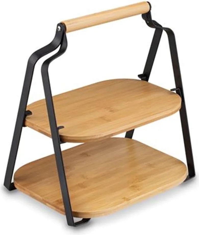 Tálaló tálca fából, kétszintes