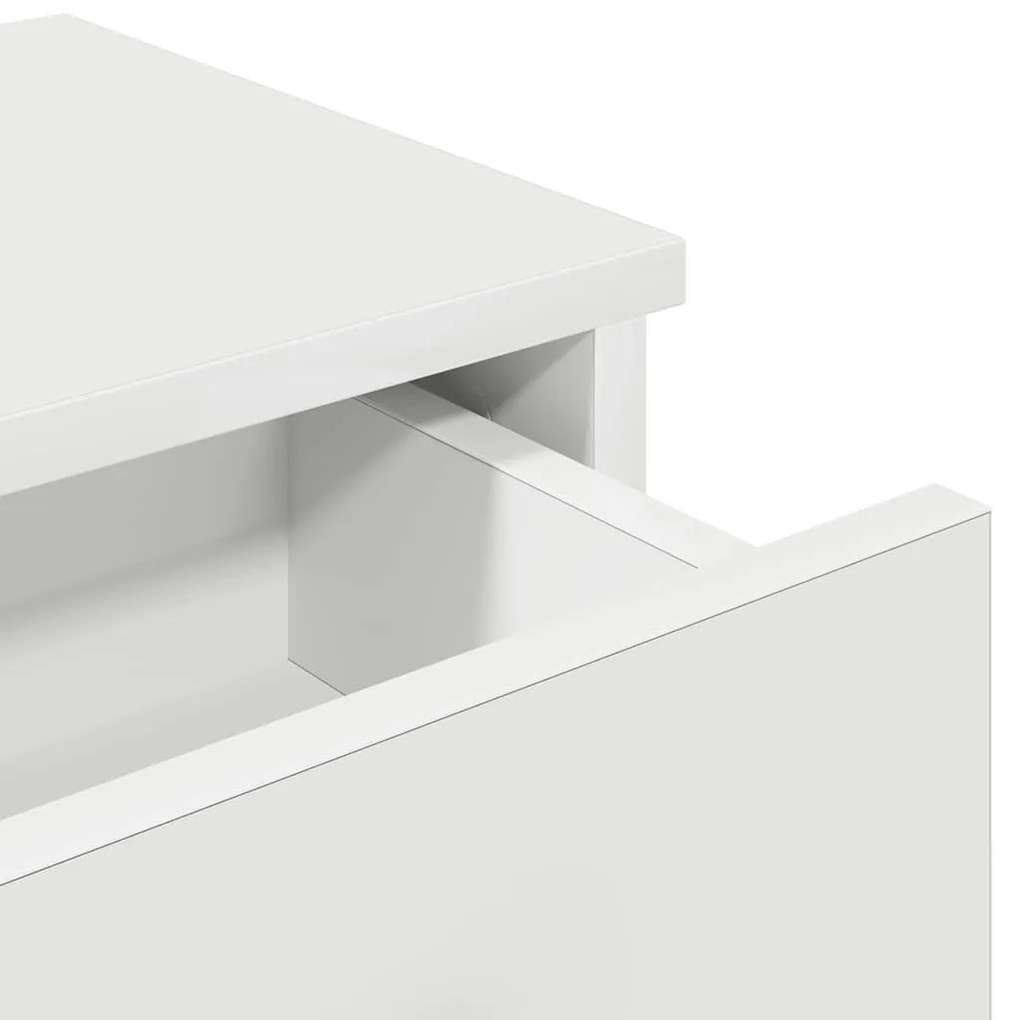 Falipolc fiókokkal fehér 80x34x17 cm műszaki fa