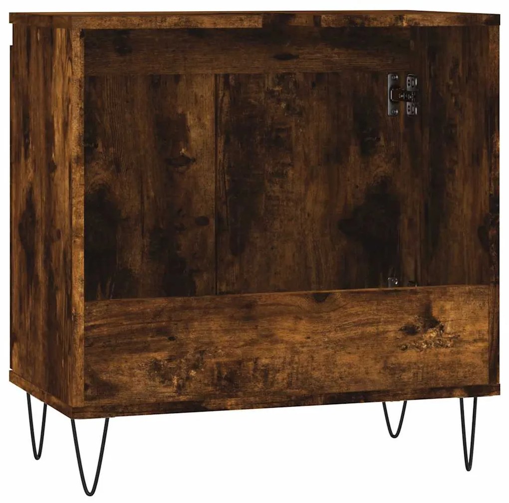 füstös tölgy színű szerelt fa fürdőszobaszekrény 58x33x60 cm