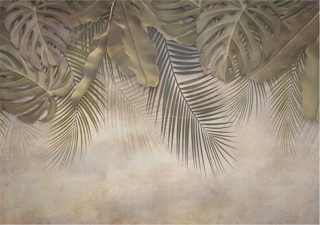 Fotótapéta Flizelin Fal a Hálószobába Trópusi levelek 208x146 Ragasztó