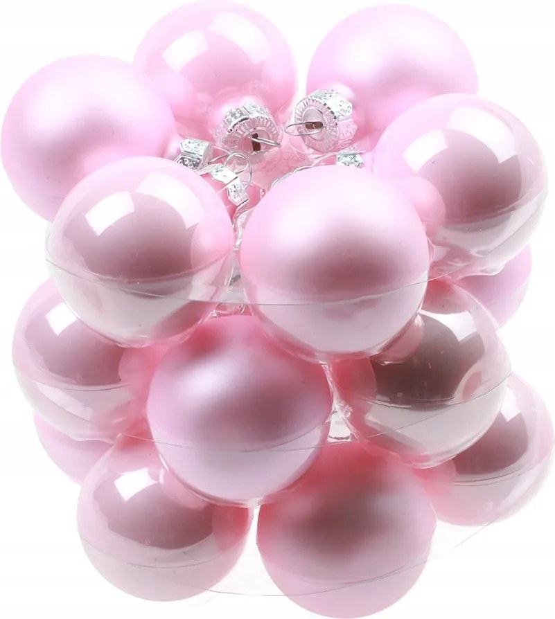 Üveg Bombák Üveg Bomba 4cm 18db Rózsaszín
