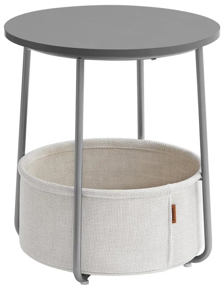 NOIRA oldalsó asztal, szürke/fehér