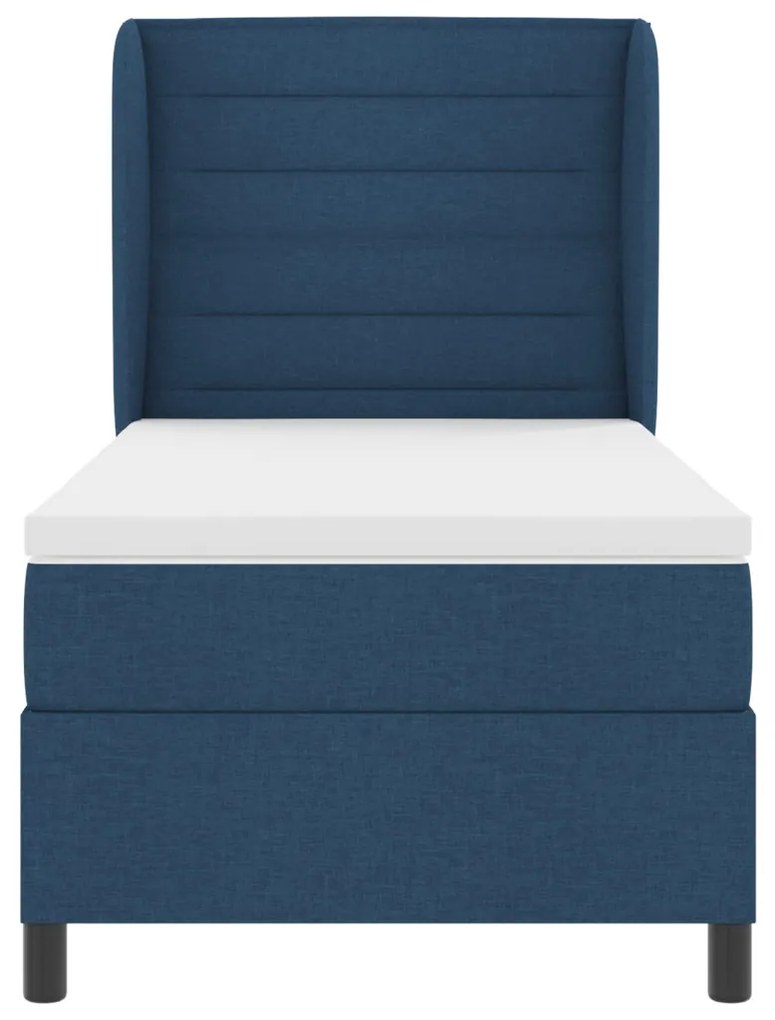 Kék Boxspring Ágy Matrac 100x200 cm Szövet