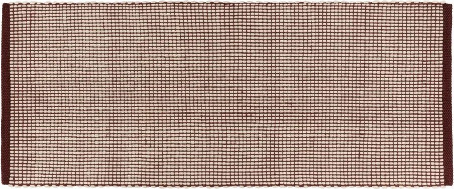 Borvörös-natúr színű kézi szövésű gyapjú futószőnyeg 80x170 cm Talo – noo.ma