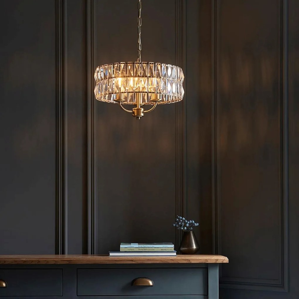 Endon glamour modern függeszték clifton antik sárgaréz átlátszó end106243