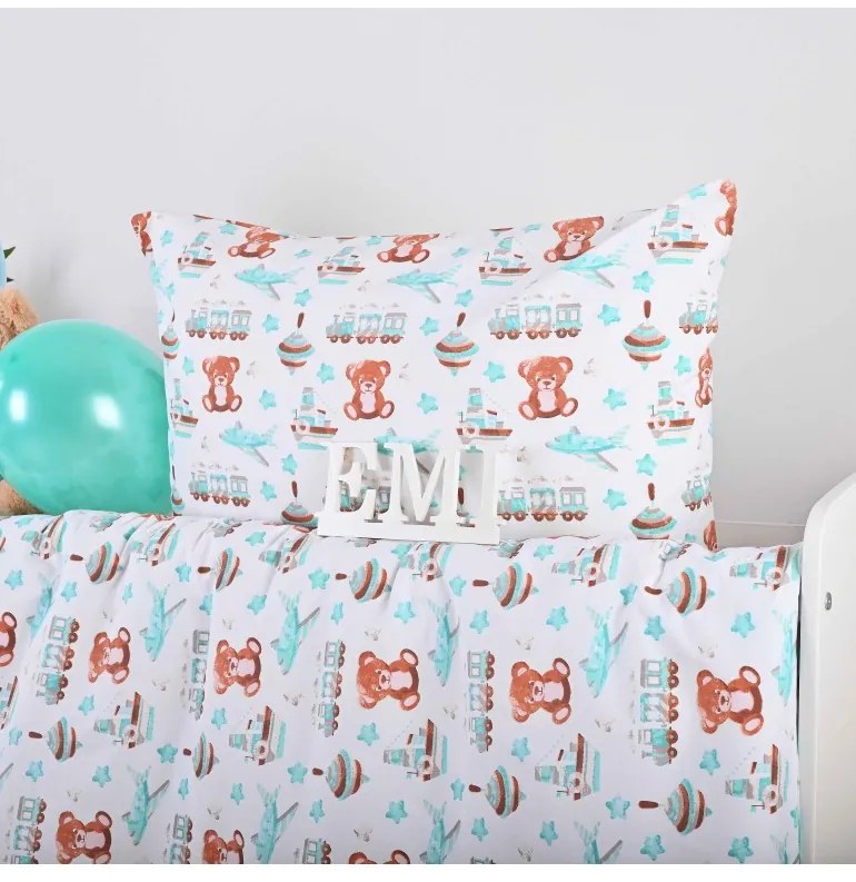 EMI Maci repülőgéppel gyermek pamut ágyneműhuzat, Gyerekgarnitúra 90x130 + 45x65