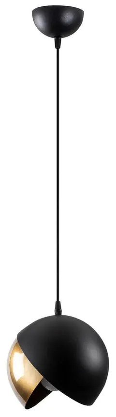 Fekete-aranyszínű függőlámpa fém búrával ø 20 cm Berceste – Opviq lights