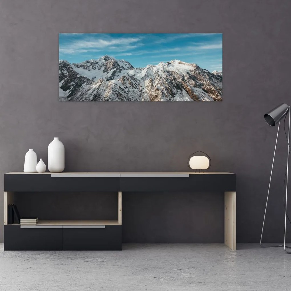 Havas csúcsok képe, Fiordland (120x50 cm)