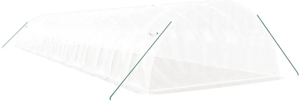 fehér acélvázas melegház 64 m² 16 x 4 x 2 m