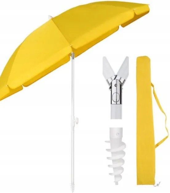 Klasszikus Kerti Strand Napernyő Sekey Sárga 160 CM