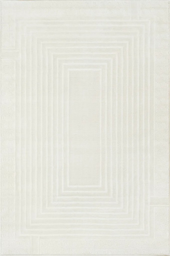Krémszínű Keretes Szőnyeg Misha Nappali Hálószobába 120x170 cm