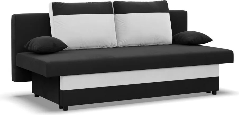 Sony kanapé, szövet anyag, bonell töltet, fekete - fehér