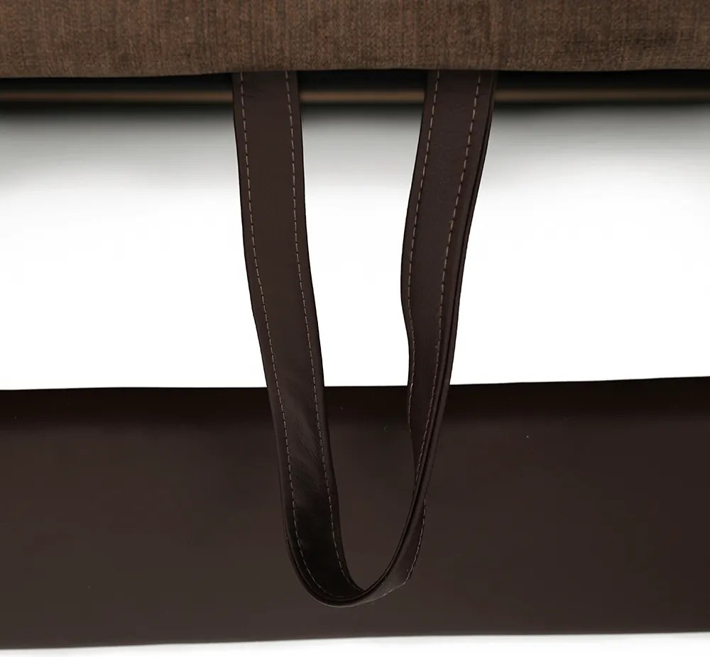 Ülőgarnitúra, textilbőr barna/szövet barna, SANTIAGO U