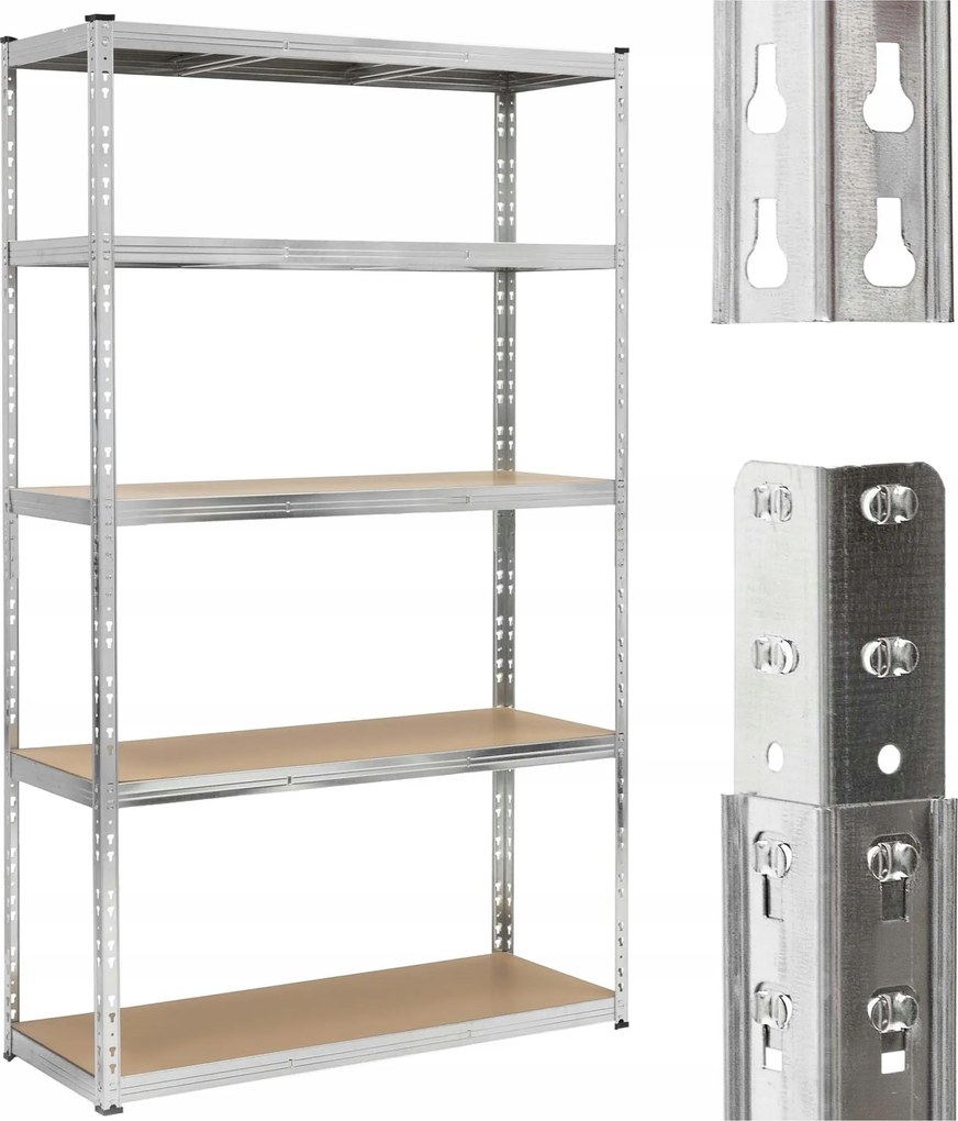 Tárolószekrény 205x120x45 cm fém nyomógombos Garázs Polcokkal 1000kg