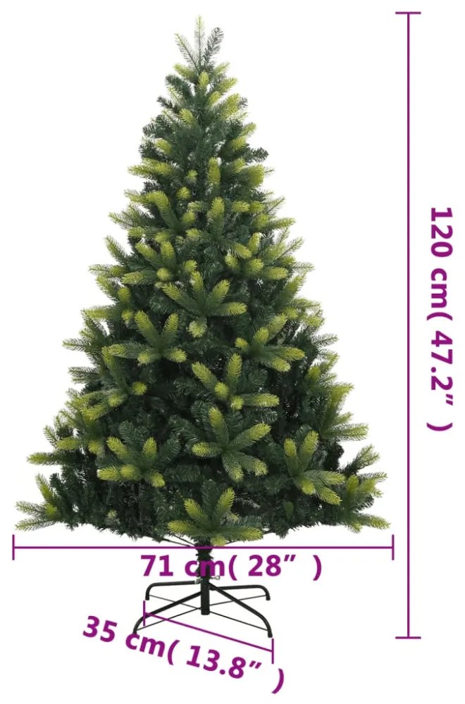 csuklópántos műkarácsonyfa állvánnyal 120 cm