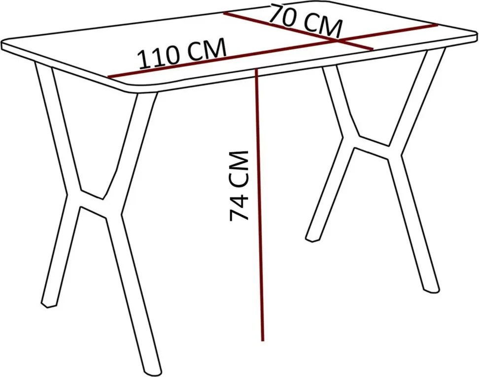 Dubai étkezőgarnitúra, szürke-fekete, 110 cm