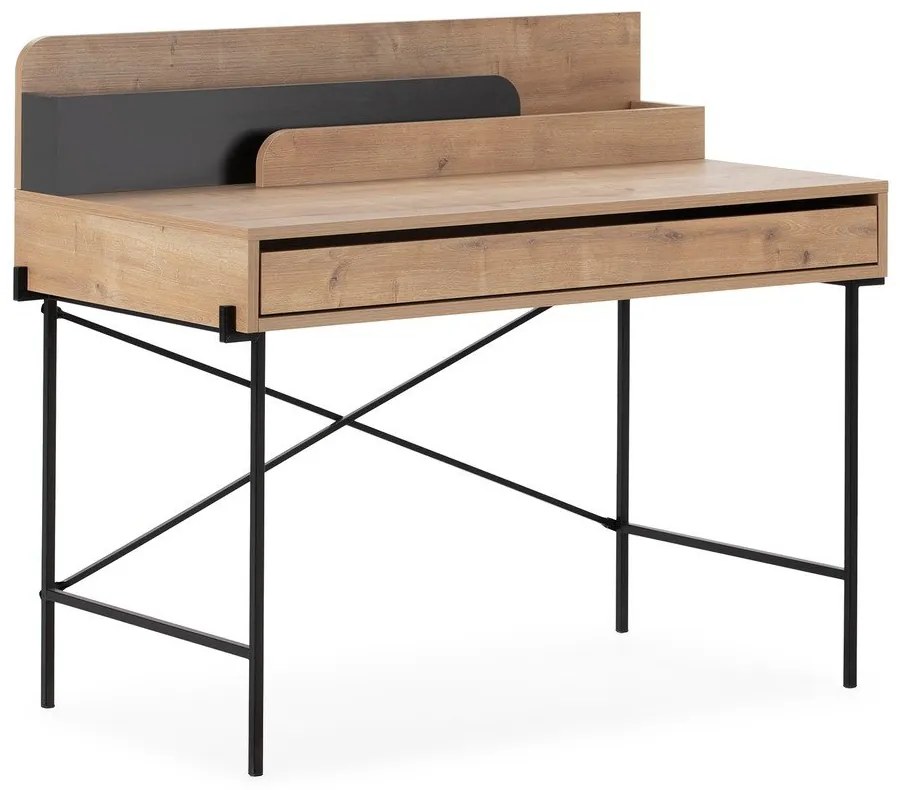 Tölgyfa szekreter típusú íróasztal 60x113 cm Lila – Marckeric