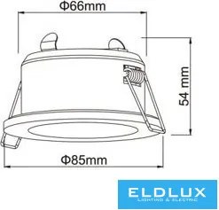ELDLUX P39-N Kültéri Mennyezetbe Építhető Lámpa IP44