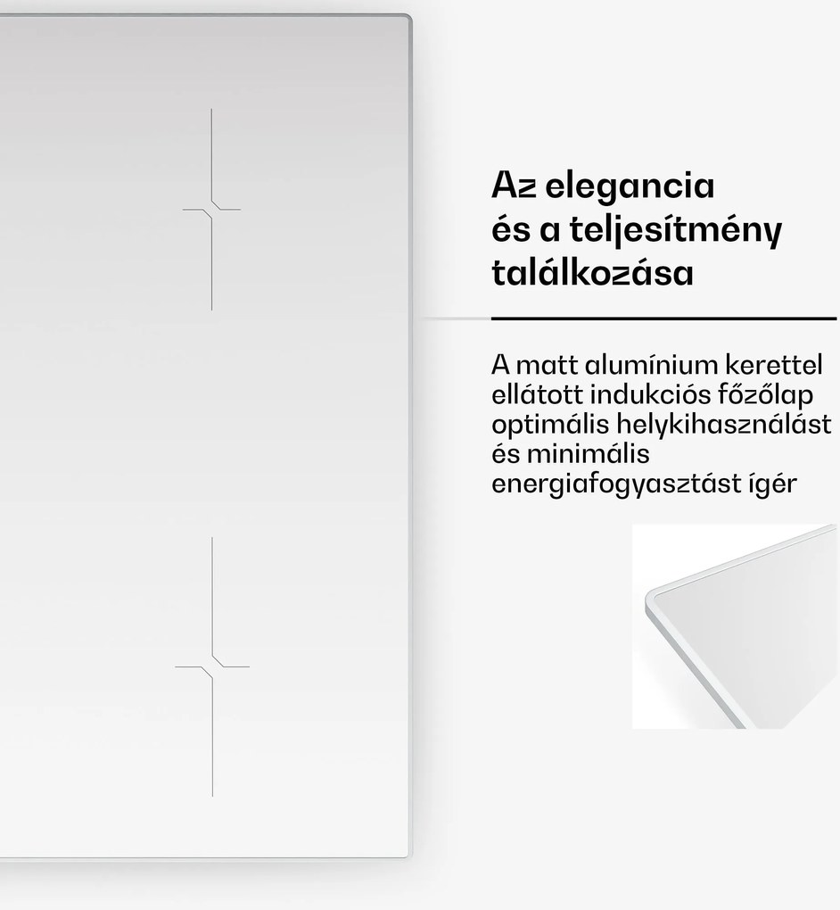 Klarstein Velaire indukciós főzőlap, elegáns, minimalista, nagy teljesítményű, 4 főzőzóna, 7000 W, 60 cm