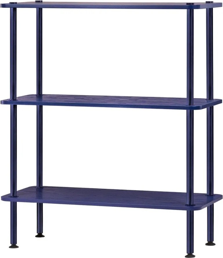 Kék polcos állvány tölgyfa dekorral 80x90,5x35 cm Teidi – noo.ma