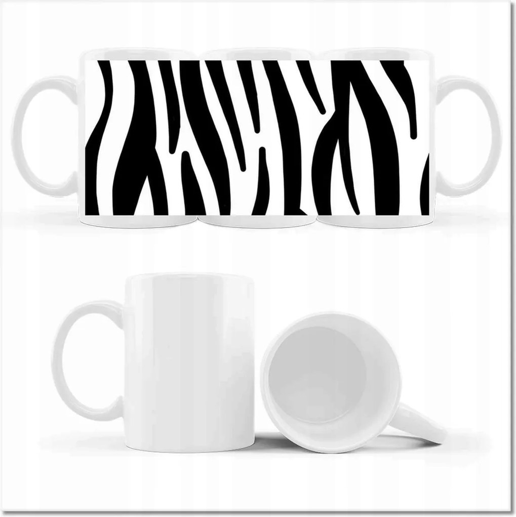 Zebra csíkos nyomott mintás bögre