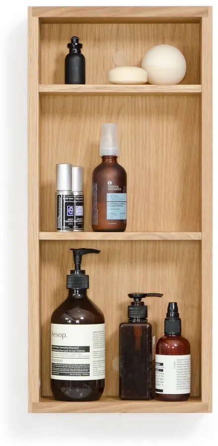 Slimline tölgyfa fürdőszobai fali polc - Wireworks