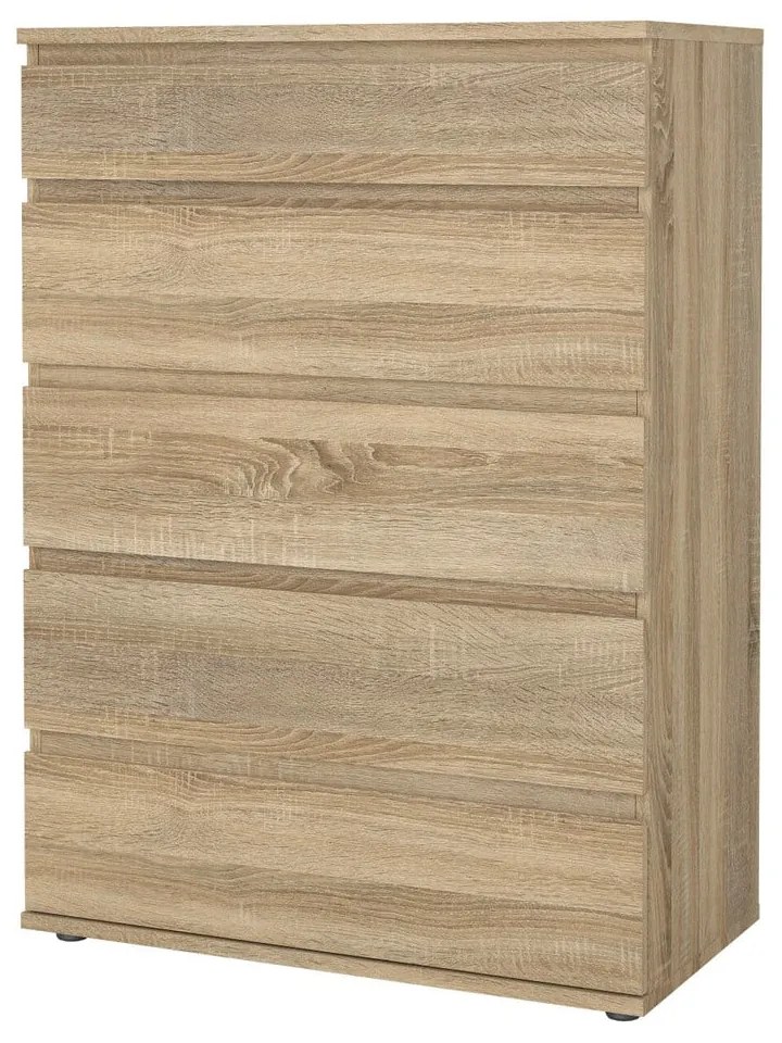Natúr színű magas komód tölgyfa dekorral 77x107 cm Nova – Tvilum