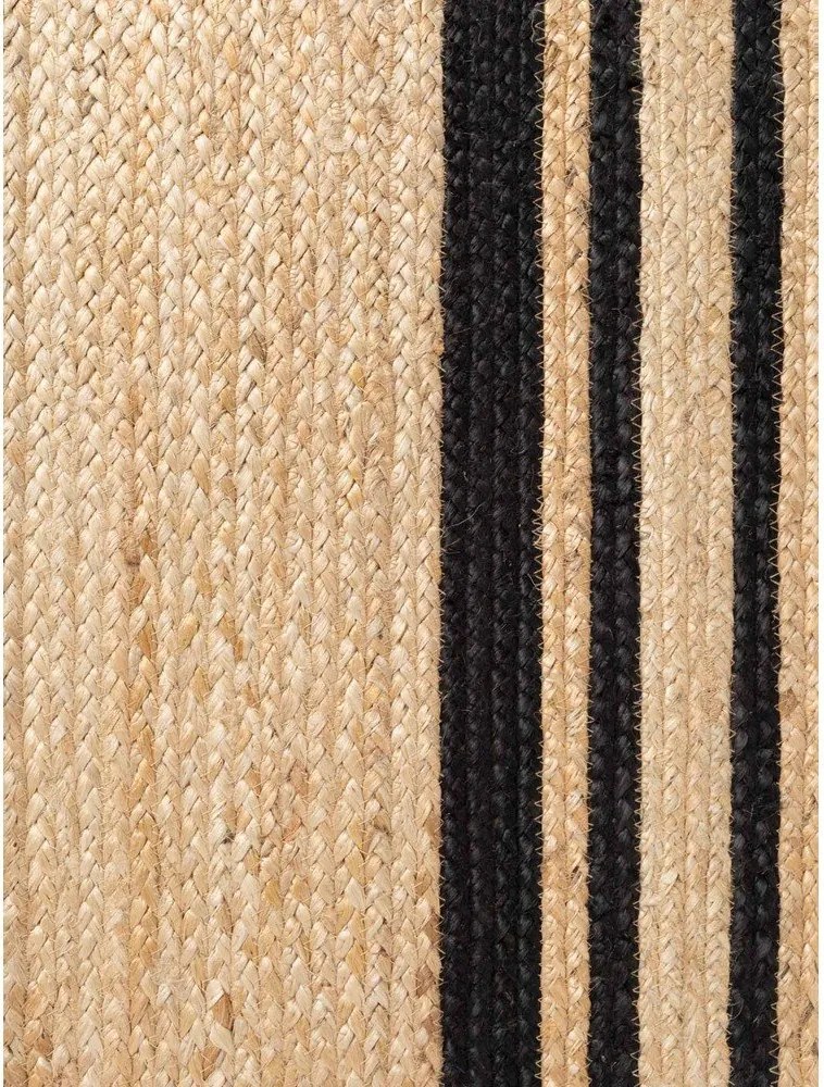 Fekete-natúr színű kétoldalas-kézi szövésű juta szőnyeg 160x230 cm Jutta – Hanse Home