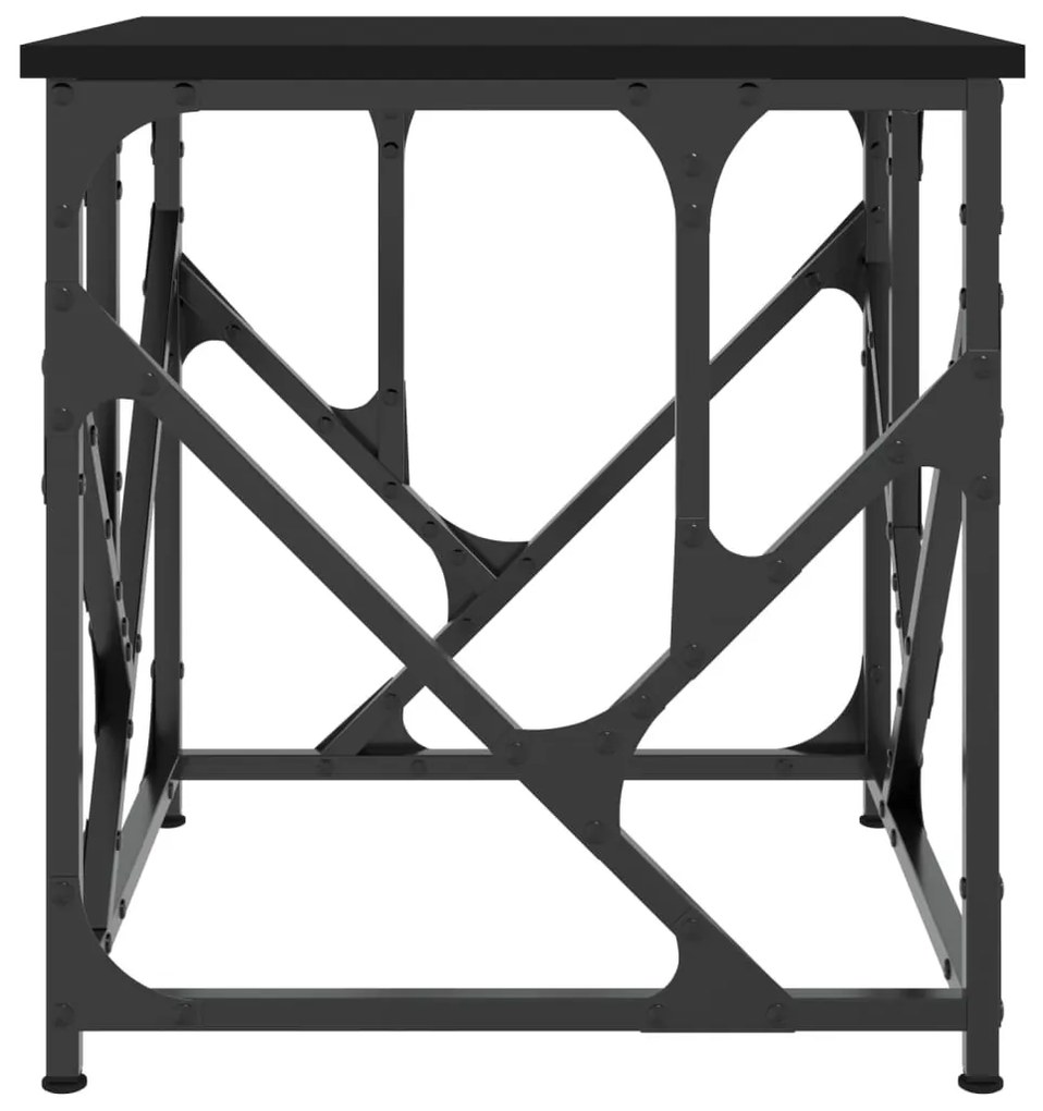 Fekete szerelt fa dohányzóasztal 45x45x47,5 cm