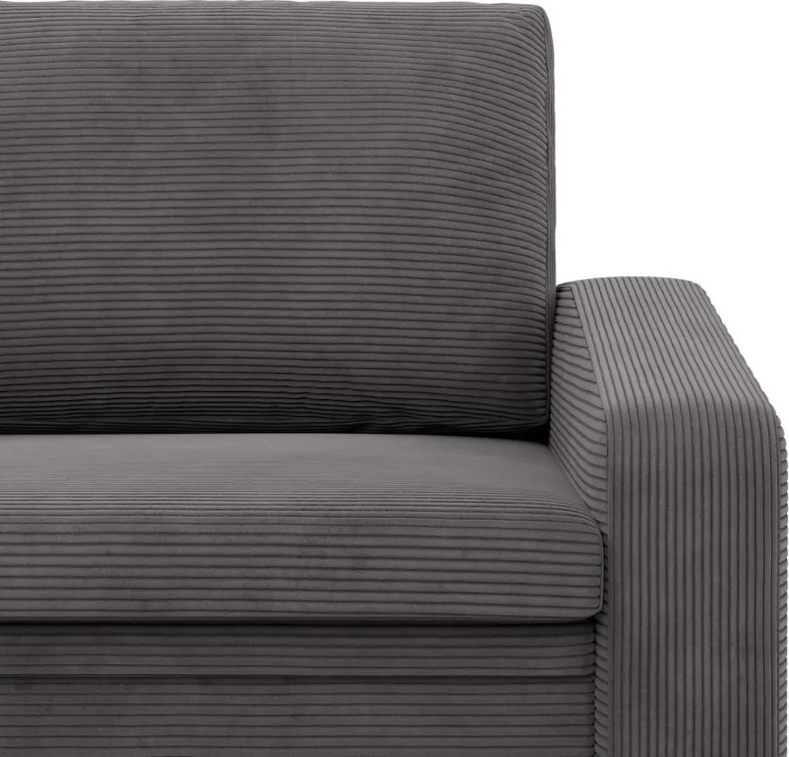 Vertico fekvőfotel, 80 cm széles, kordbársony, szürke