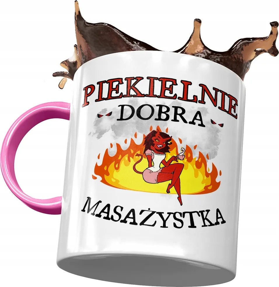 Rózsaszín Bögre Masszőrnek Pokolian Jó Nyomtatott Fotóval