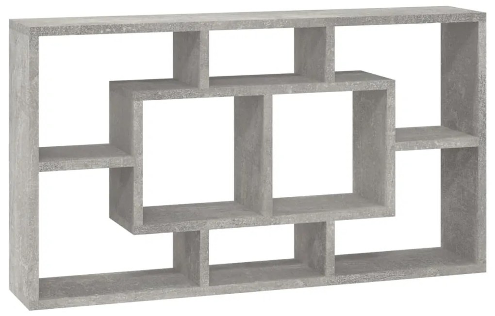 8-rekeszes betonszürke fali bemutatópolc
