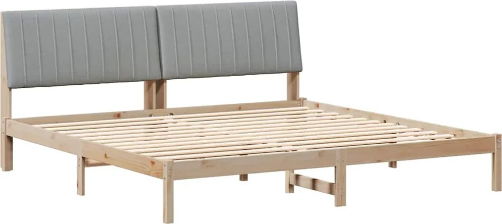 vidaXL Ágykeret fejtámlával Barna 200 x 200 cm Tömör fenyőfa