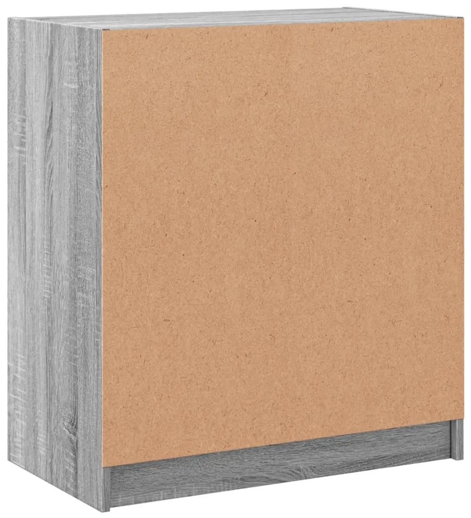 szürke sonoma színű kisszekrény üvegajtókkal 68 x 37 x 75,5 cm